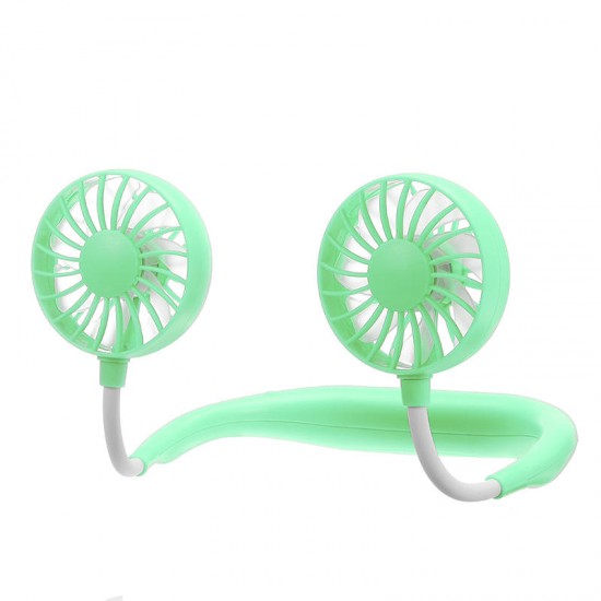 USB Neckband Fan 2nd Aromatherapy Handfree Personal Fan Mini Neck Double Fans Wearable Portable Mini Fan