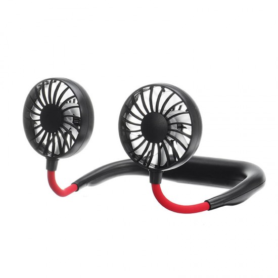 USB Neckband Fan 2nd Aromatherapy Handfree Personal Fan Mini Neck Double Fans Wearable Portable Mini Fan