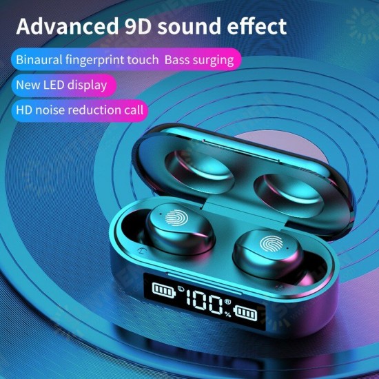 F9-6 TWS bluetooth 5.0 Earphones TWS Earbuds Stereo Headphones with Smart LED Display Mic Deep Bass Mini Case