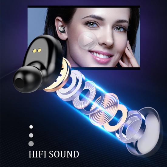 F9 TWS True Wireless bluetooth 5.0 Headphone Hi-Fi Stereo Sound Bilateral Calls Earphone Sports Waterproof Headset