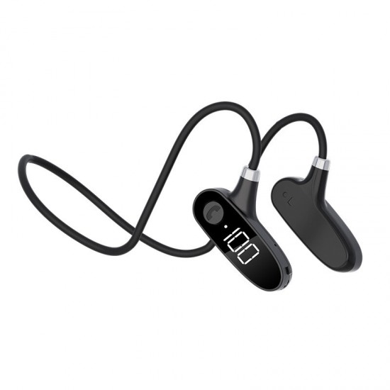 H18 Bone Conduction bluetooth 5.2 Headphones Led Display Neckband Ear Hook Noise Reduction IPX7 Waterproof Fitness Sport Earphones