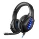 J1 Wired Earphone HIFI Stereo Noise Reduction Dynamic 50mm Speaker Headphones Luminous Adjustable Gaming Headset with Mic