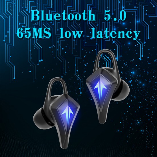 K92 TWS bluetooh Headset BT 5.0 Game Headphones Low Latency Dual Mode Colorful Light Sport Headphone with Mic