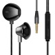 M9 Metal Bass Earphones Comfortable In-Ear Noise Cancelling Earbuds 3.5mm with Microphone Hi-Res Audio Half In-Ear Earphone