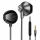 M9 Metal Bass Earphones Comfortable In-Ear Noise Cancelling Earbuds 3.5mm with Microphone Hi-Res Audio Half In-Ear Earphone