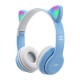 P47 bluetooth 5.0 Headset Luminous Cat Ear Wireless LED Light Mobile Phones Headphone Stereo Music Headphones Headset for PC