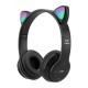 P47 bluetooth 5.0 Headset Luminous Cat Ear Wireless LED Light Mobile Phones Headphone Stereo Music Headphones Headset for PC