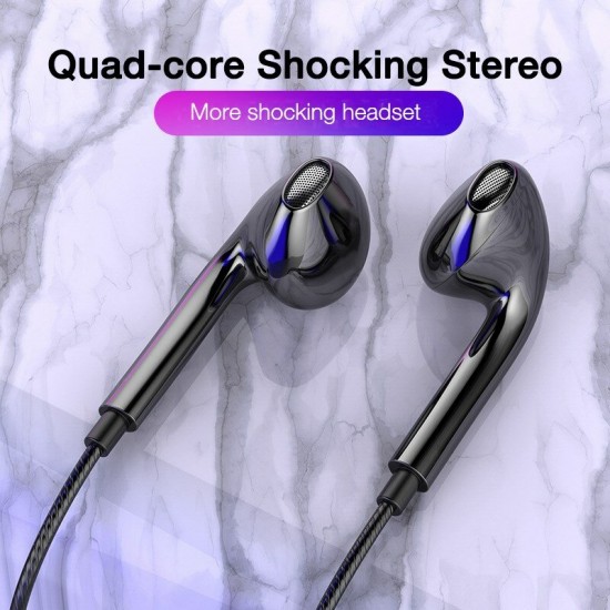 T4 Wired Headphones 3.5mm Sport Earbuds with Bass Phone Earphone Wire Stereo Headset Mic Music Earphones