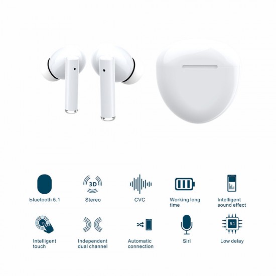 TWS bluetooth V5.1 Headphones HIFI Stereo Low Latency CVC Noise Reduction Wireless Earphones Touch Control In-Ear Earbuds with Mic