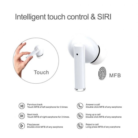 TWS bluetooth V5.1 Headphones HIFI Stereo Low Latency CVC Noise Reduction Wireless Earphones Touch Control In-Ear Earbuds with Mic