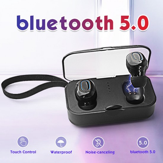 TWS bluetooth Headset BT5.0 Wireless Headphone Long Life HiFi Stereo Powerful Bass Low latency Earphone with Mic