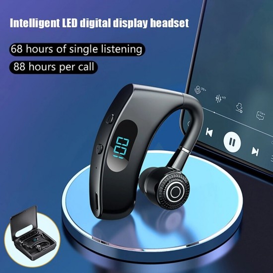 V12 Business Earphone Data Display Battery-Mounted Ear-Mounted bluetooth 5.2 Headset Fashion Earphone Music Sports HiFi Sound Earpiece