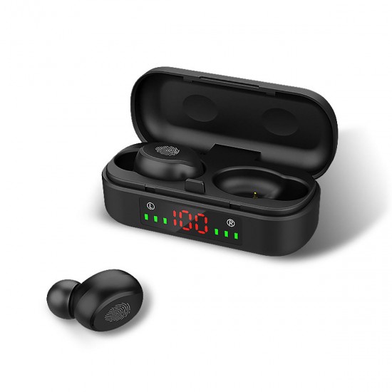 V8 TWS bluetooth 5.0 Earphone Mini Touch Control LED Display Headphone IPX7 Waterproof Earbuds with Mic