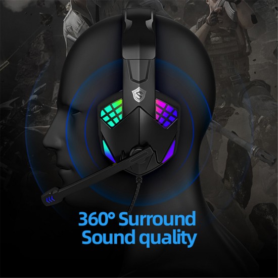 Wired Headphones Gaming Headset HIFI Stereo With Mic for Laptop Desktop Computer Video