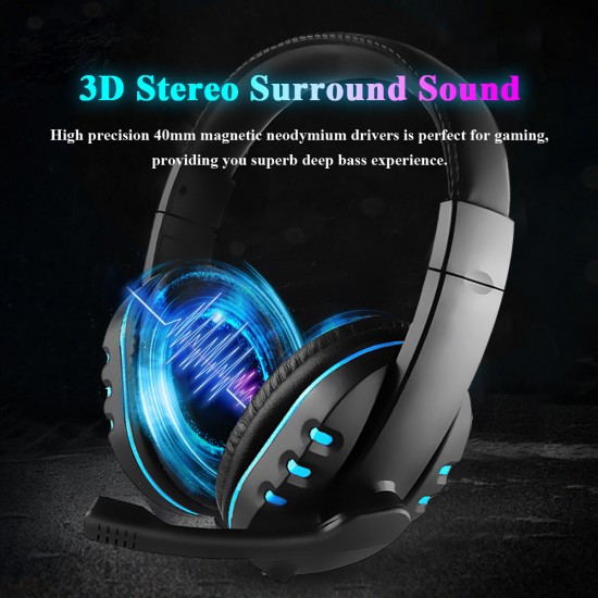 Wired Stereo Bass Surround Gaming Headset for PC Laptop Headphone with Microphone