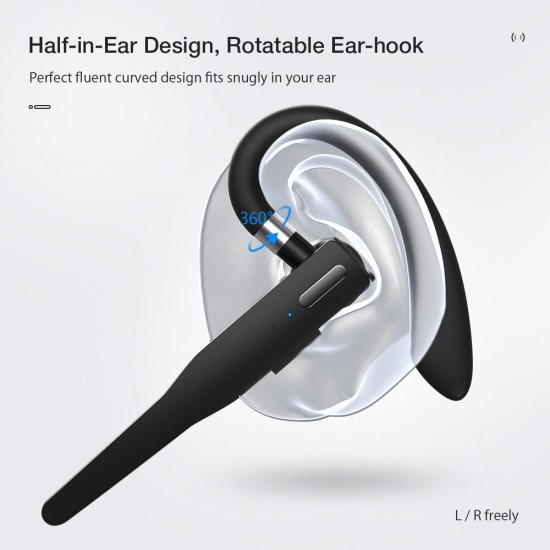 BW-BH3 bluetooth V5.1 Earphone Wireless Earhook Flexible HiFi Music HD Calls Half-in-Ear Business Drive Sports Earbuds