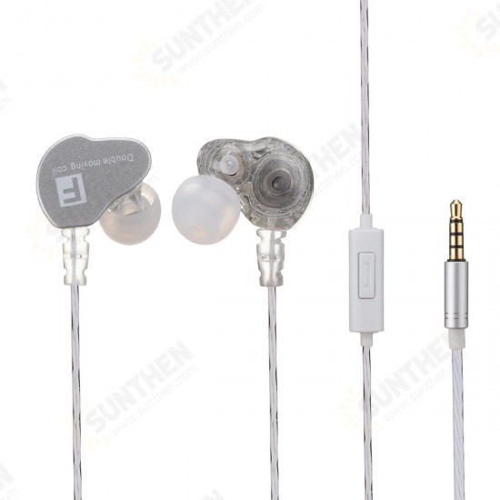 Double Dynamic Universal Earphone Bass In-ear Waterproof Mobile Phone Headset