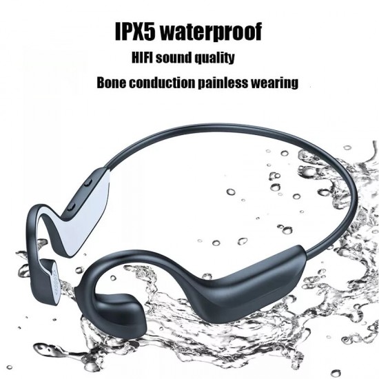 G-100 Bone Conduction bluetooth 5.0 Headphones Long Endurance Waterproof Ear Hook Wireless Earphones for Sport Fitness Shocking Horn Headphones