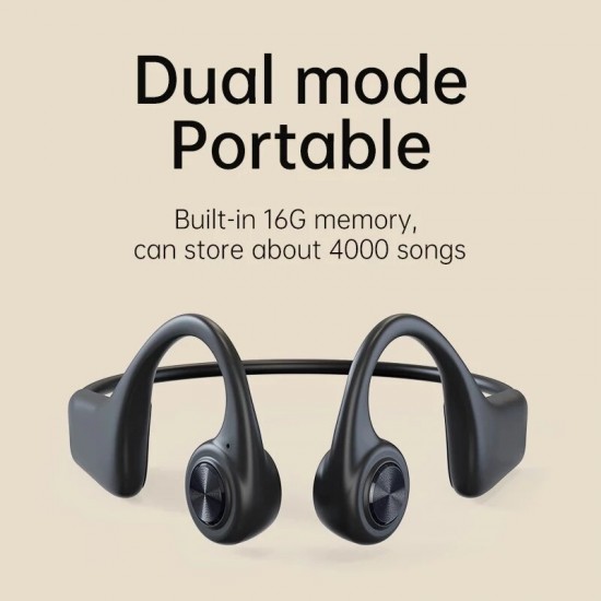 H15 Bone Conduction bluetooth 5.0 Headphones 16G Memory 8D HIFI Stereo Sound Long Endurance IPX7 Waterproof Ear Hook Wireless Earphones