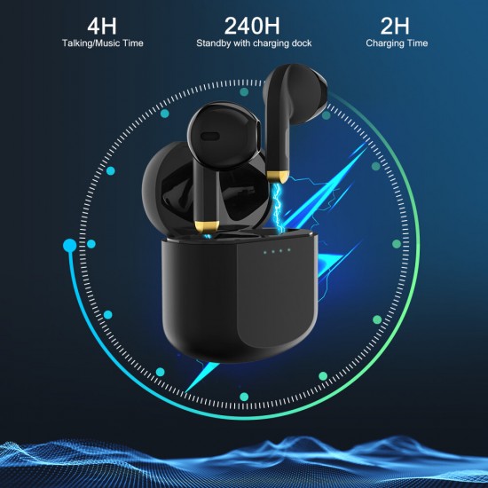 Mini Wireless Headphone bluetooth Earphones Waterproof Earpieces 9D Stereo Sport Earbuds Large Capacity Charging Box With Microphone