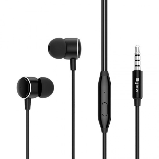 M19 Wired Earphone Stereo 10MM Drivers In-Line Control Metal 3.5MM Plug In-Ear Music Sports Headset with Mic