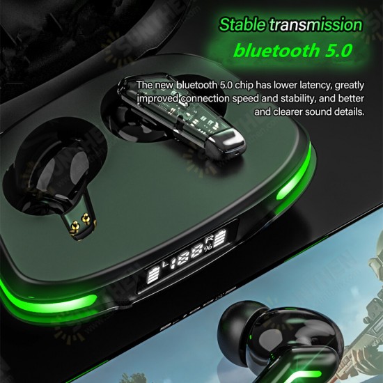 GM3 TWS bluetooth 5.0 Gaming Headset Digital Display Low Latency Headphones 9D Stereo Noise Cancelling Earphone with Mic