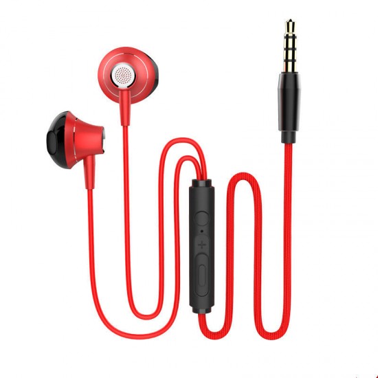 M10 Portable Metal Wired Earphone 3.5mm Super Bass In-ear Noise Cancelling Sport Earbuds With Mic