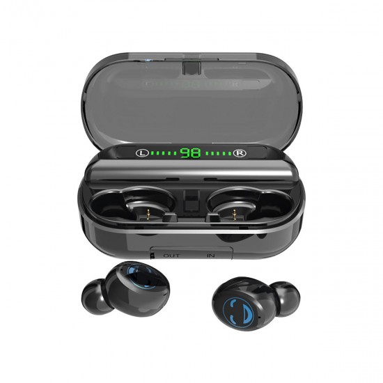 Mini Dual bluetooth Wireless Stereo Multifunctional Earbuds Earphone Waterproof Binaura Call Headset with Mic Power Bank