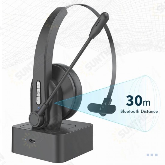 OY631 Single Ear Headset bluetooth Headphone Noise Cancelling Head-mounted Headphone with Microphone for Cell Phones PC Tablet