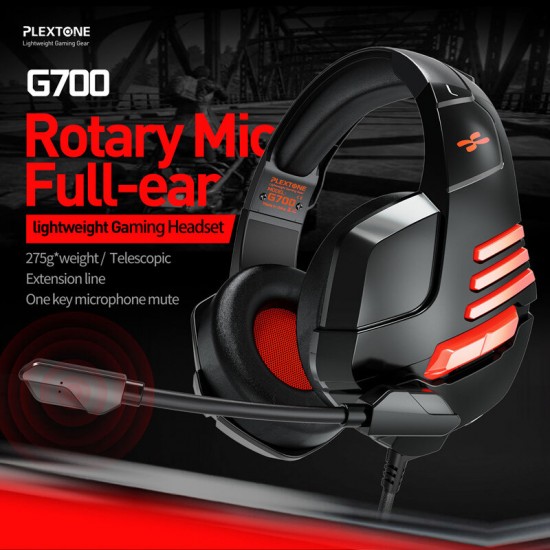 G700 Wired Gaming Headphones 50mm Large Driver Stereo Over Ear Lightweight Headset Noise Cancellation With Microphone