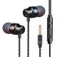 Q5 3.5mm Wired Control In-ear Earbuds Stereo Music Earphone Supper Bass Metal Headphone with Mic