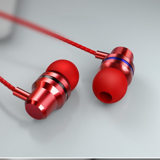 Q5 3.5mm Wired Control In-ear Earbuds Stereo Music Earphone Supper Bass Metal Headphone with Mic