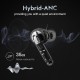 HT03 TWS bluetooth 5.1 Earphones ANC Noise Canceling HiFi Touch Control Gaming Headphones 10mm Driver Headset with Microphone