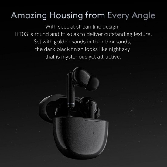 HT03 TWS bluetooth 5.1 Earphones ANC Noise Canceling HiFi Touch Control Gaming Headphones 10mm Driver Headset with Microphone