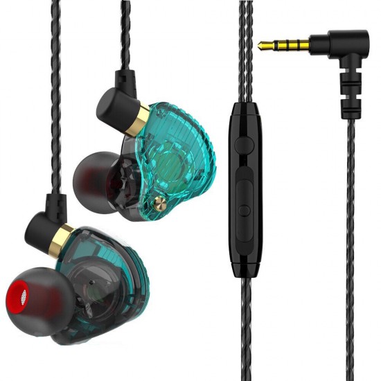 SK3 Wired Earphone HIFI HD Noise Reduction 11.6MM Dynamic Diver In-Ear Earbuds Sport Gaming Wired Headphones with Mic