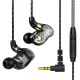 SK7 Earphones Dual Driver Sport HD Earbuds 3.5mm Headset with Microphone Music 3.5mm Plug in-ear Earphones