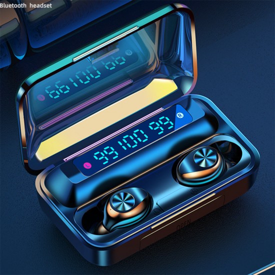 TWS bluetooth LED Digital Display Mini In Ear Earphone Wireless Hifi Music Headphones with Charging Case for Huawei