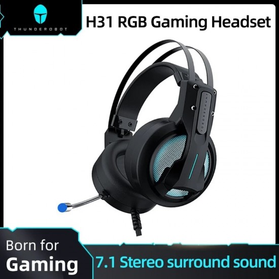 H31 Gaming Headphone USB Wired 7.1 Virtual Stereo RGB Headset Headphone with Microphone for Laptop Computer PC Gamer