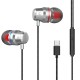 Type-c Metal In-ear Earphone Heavy Bass Wired Control Headphone Stereo Music HIFI Sport Headset With Mic for