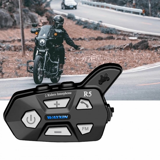 R5 2pcs bluetooth Intercom 2 Rider FM Motorcycle bluetooth Helmet Intercom 1000M MOTO Interphone Helmet Headsets