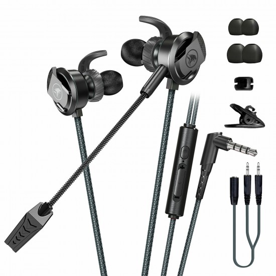 RX3 In-Ear Gaming Headset Dual Microphone Super Bass Headphone Active Noise Reduction with Detachable HD Long-Microphone