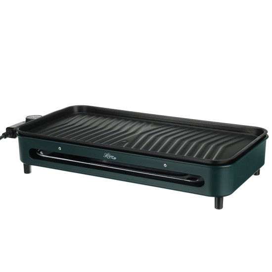 1500W 110V/220V Nonstick Electric Indoor Smokeless Grill Portable BBQ Grills with Recipes, Fast Heating, Adjustable Thermostat, Easy to Clean