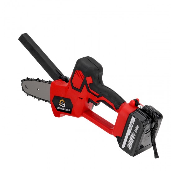 288VF 8Inch Cordless Electric Chainsaws One-Hand Saw Chain Saw Woodworking Tool W/ 1/2pcs Battery