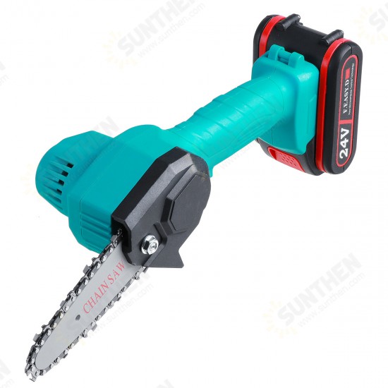 4inch 24V Rechargeable Cordless Electric Saw Mini Handheld Chainsaw Wood Cutter Tool