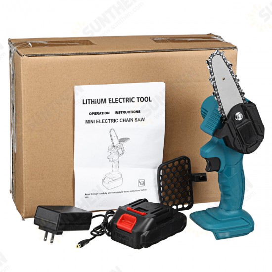 550W 24V 4inch Mini Cordless One-Hand Electric Chain Saw Woodworking Wood Cutter W/ 1pc Battery