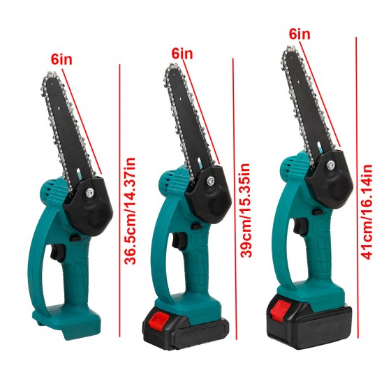 6 Inch Cordless Electric Chain Saws One-Hand ChainSaw Woodworking Tool W/ 1 or 2pcs Battery 98VF/68VF