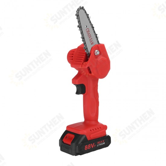 88V 4Inch Portable Electric Pruning Saw Rechargeable Small Woodworking Chain Saw W/ 1/2pcs Battery