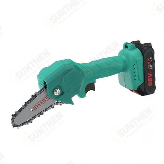 88V 4Inch Portable Electric Pruning Saw Rechargeable Small Woodworking Chain Saw W/ 1/2pcs Battery