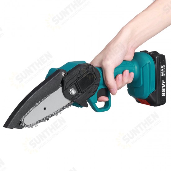 88VF 4 Inch Portable Electric Chain Saw Pruning Saw Rechargeable Small Woodworking Tool W/ 1/2 Battery