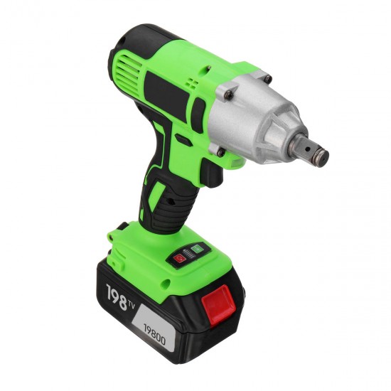 198VF 19800mAh Electric Cordless Impact Wrench LED Lighting Screwdriver Drill Torque Repair Tool